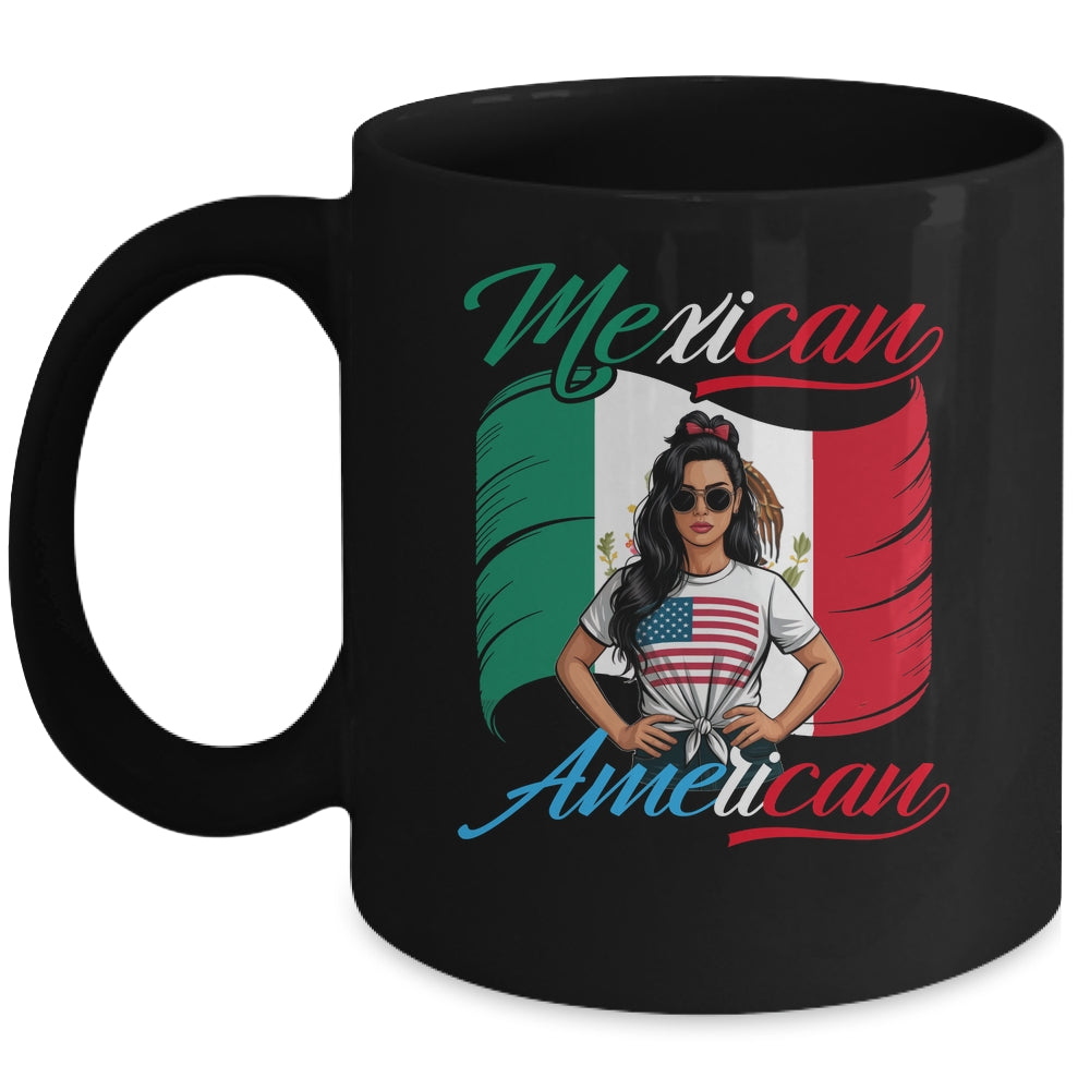 Half Mexican Half American USA Flag Mexico America Women Mug | teecentury