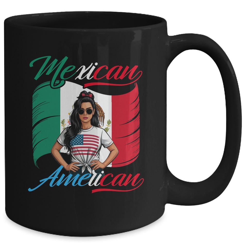 Half Mexican Half American USA Flag Mexico America Women Mug | teecentury