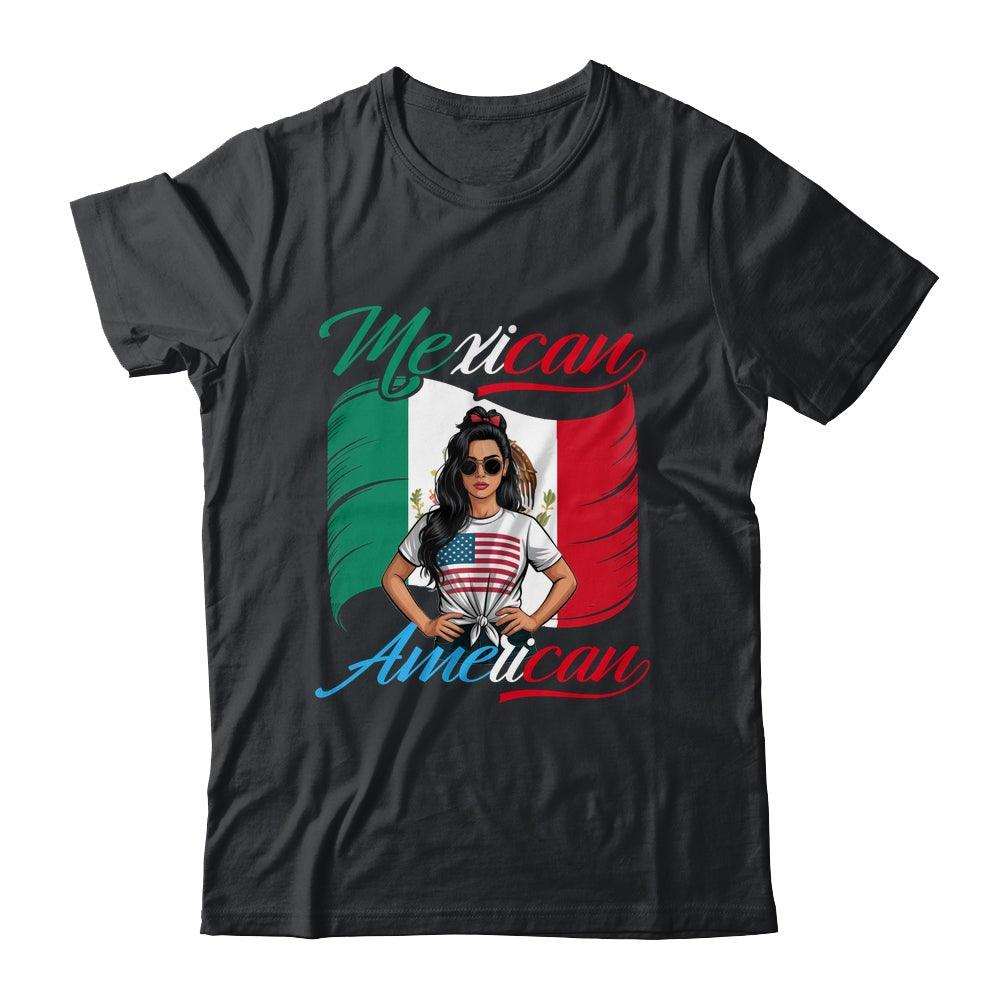 Half Mexican Half American USA Flag Mexico America Women Shirt & Tank Top | teecentury
