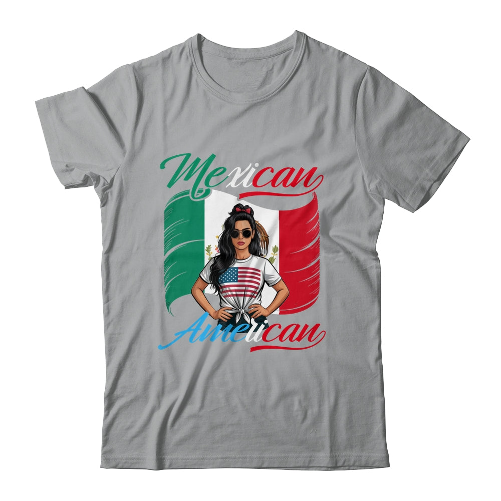 Half Mexican Half American USA Flag Mexico America Women Shirt & Tank Top | teecentury