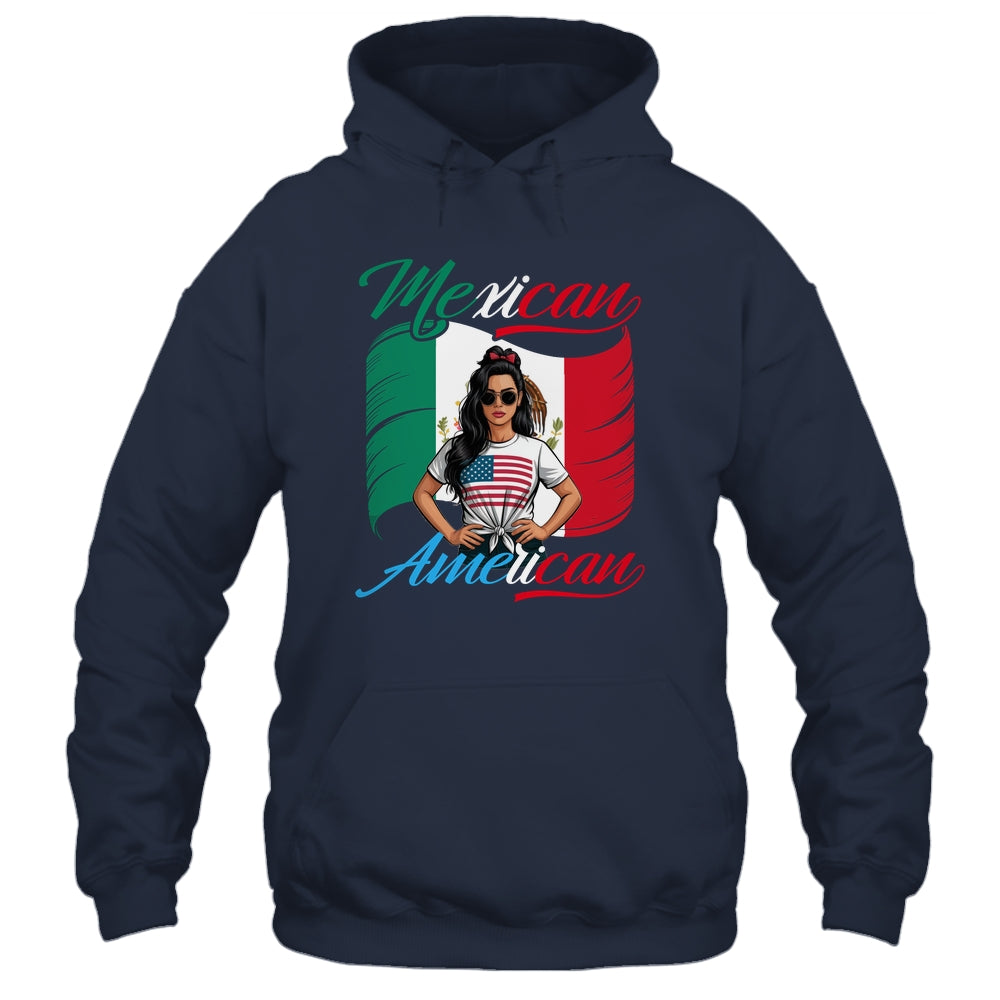 Half Mexican Half American USA Flag Mexico America Women Shirt & Tank Top | teecentury
