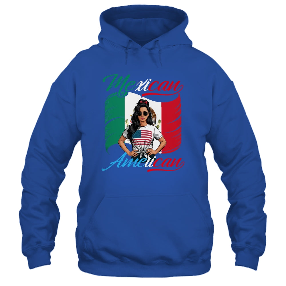 Half Mexican Half American USA Flag Mexico America Women Shirt & Tank Top | teecentury