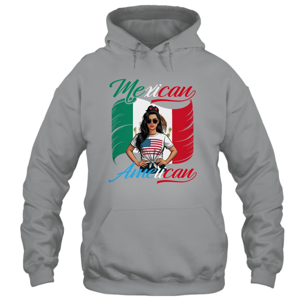 Half Mexican Half American USA Flag Mexico America Women Shirt & Tank Top | teecentury