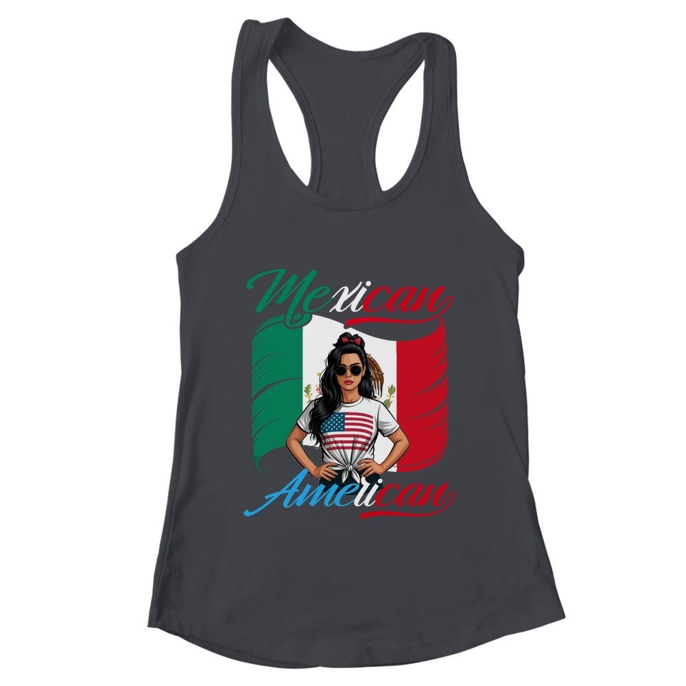 Half Mexican Half American USA Flag Mexico America Women Shirt & Tank Top | teecentury