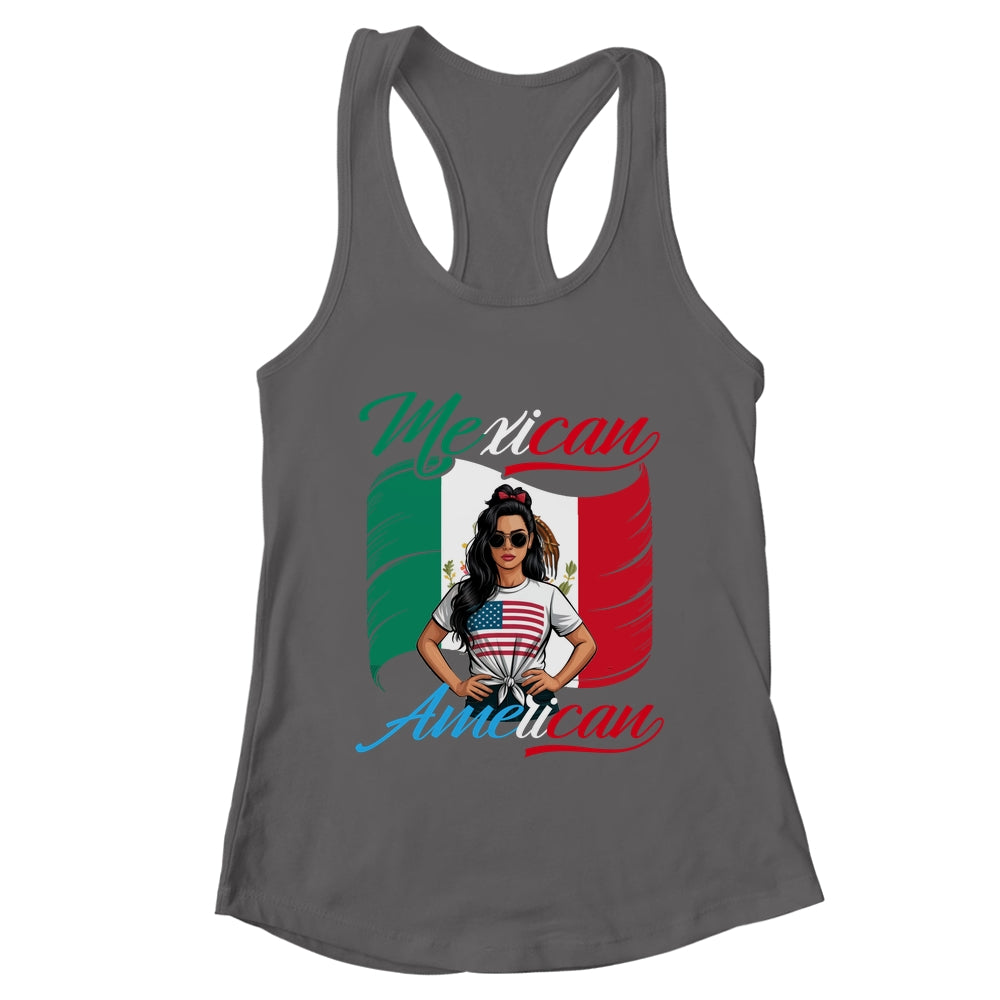 Half Mexican Half American USA Flag Mexico America Women Shirt & Tank Top | teecentury