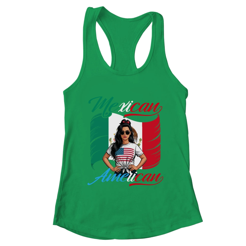 Half Mexican Half American USA Flag Mexico America Women Shirt & Tank Top | teecentury