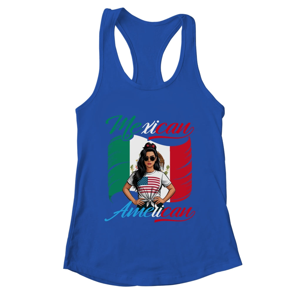 Half Mexican Half American USA Flag Mexico America Women Shirt & Tank Top | teecentury