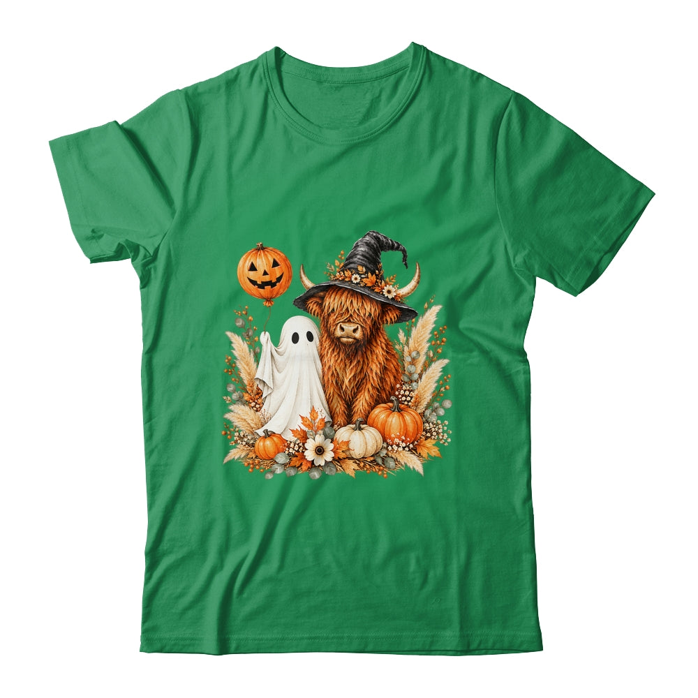 Halloween Boo Highland Cow Witch Spooky Season Fall Autumn Shirt & Sweatshirt | teecentury