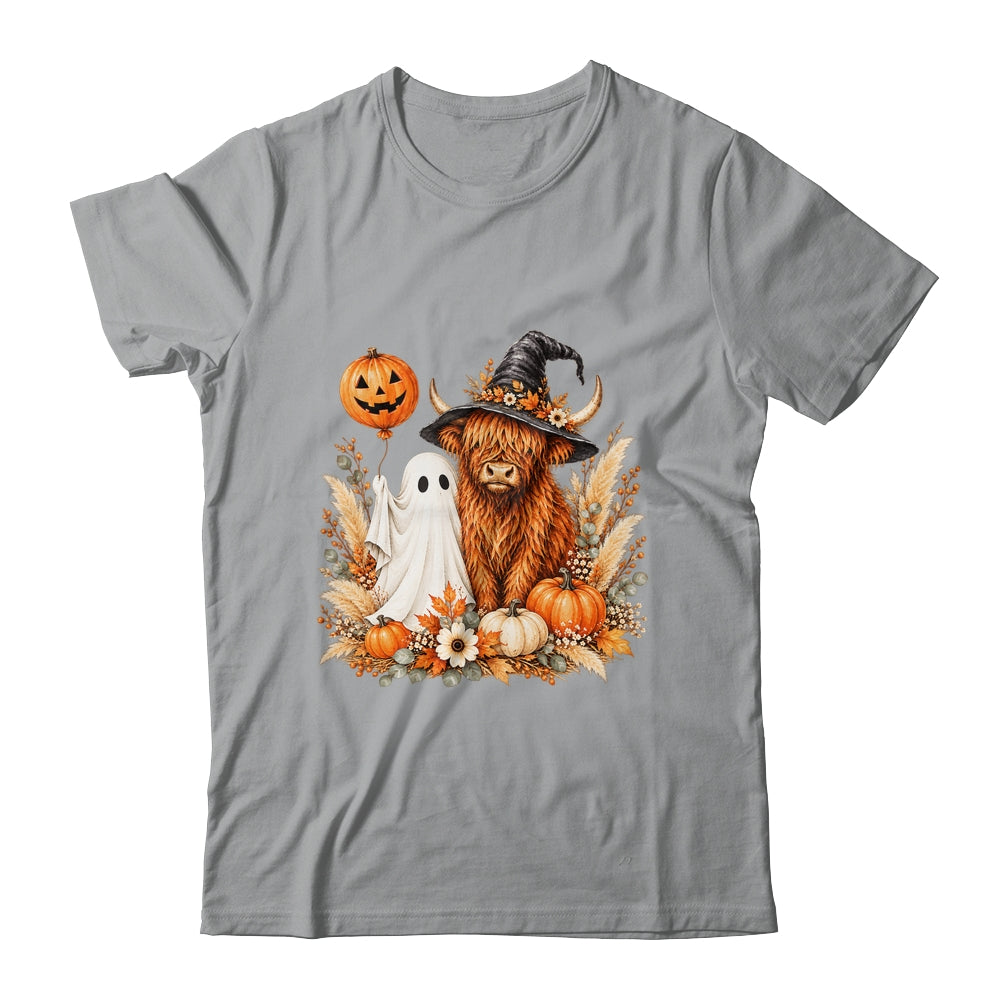 Halloween Boo Highland Cow Witch Spooky Season Fall Autumn Shirt & Sweatshirt | teecentury
