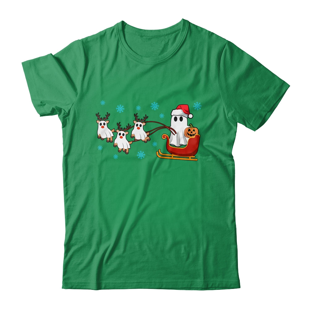 Halloween Christmas Santa's Reindeer Ghost Happy Ghost Funny Shirt & Sweatshirt | teecentury