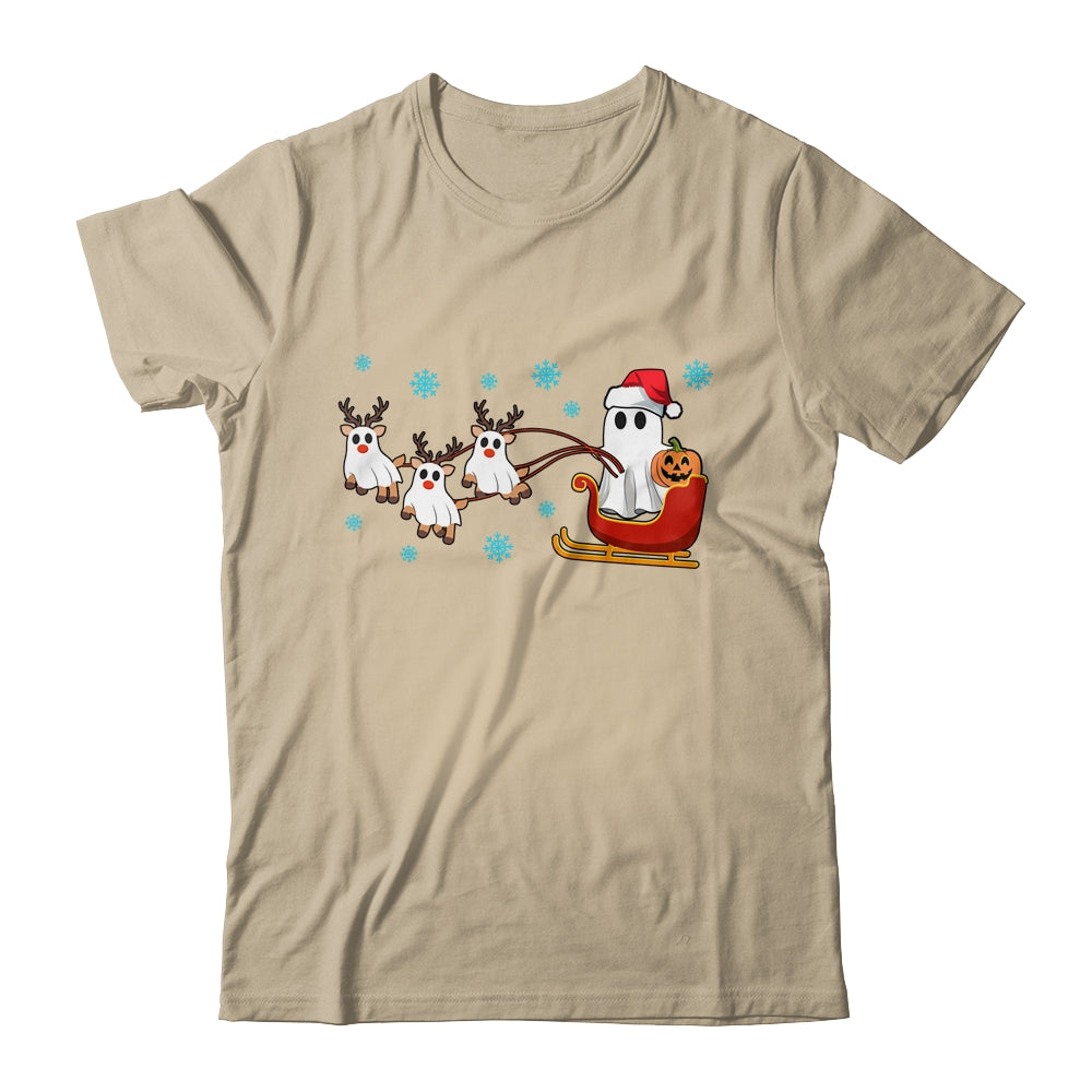 Halloween Christmas Santa's Reindeer Ghost Happy Ghost Funny Shirt & Sweatshirt | teecentury