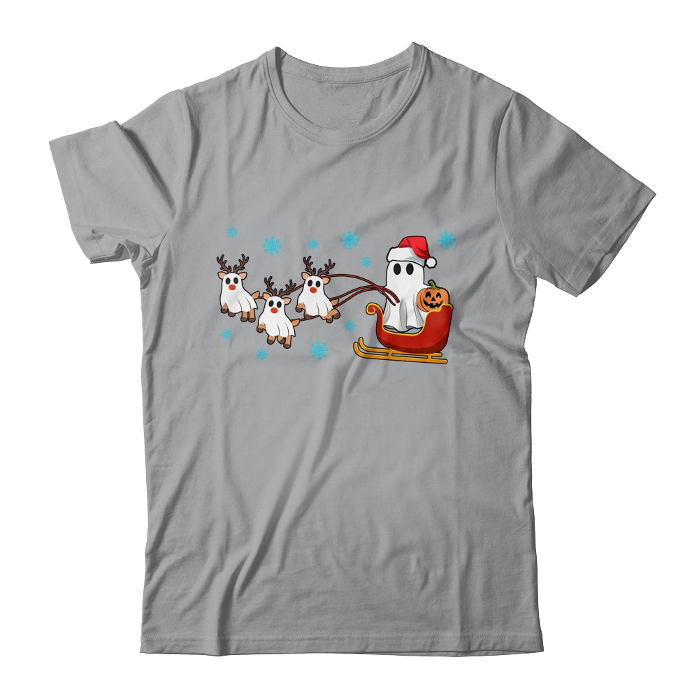 Halloween Christmas Santa's Reindeer Ghost Happy Ghost Funny Shirt & Sweatshirt | teecentury