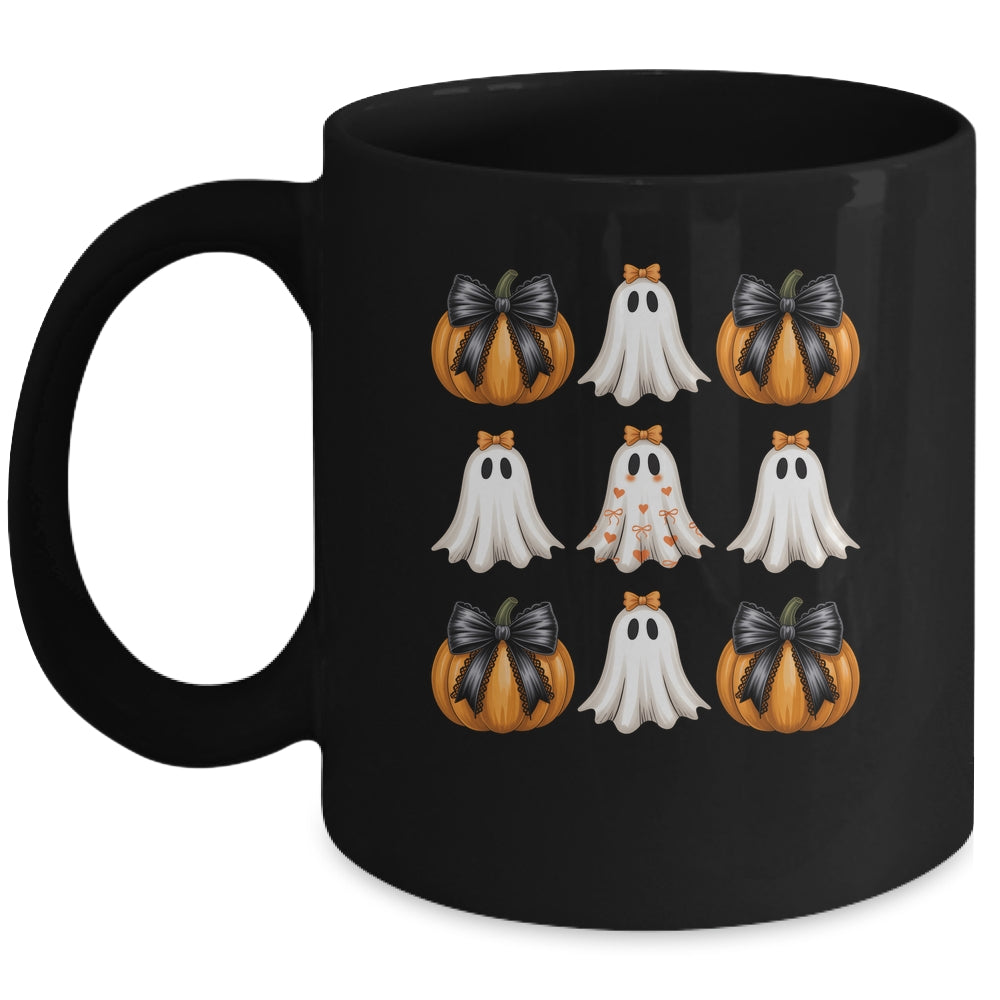 Halloween Coquette Bow Pumpkin Ghost Spooky Boo Women Girl Mug | teecentury