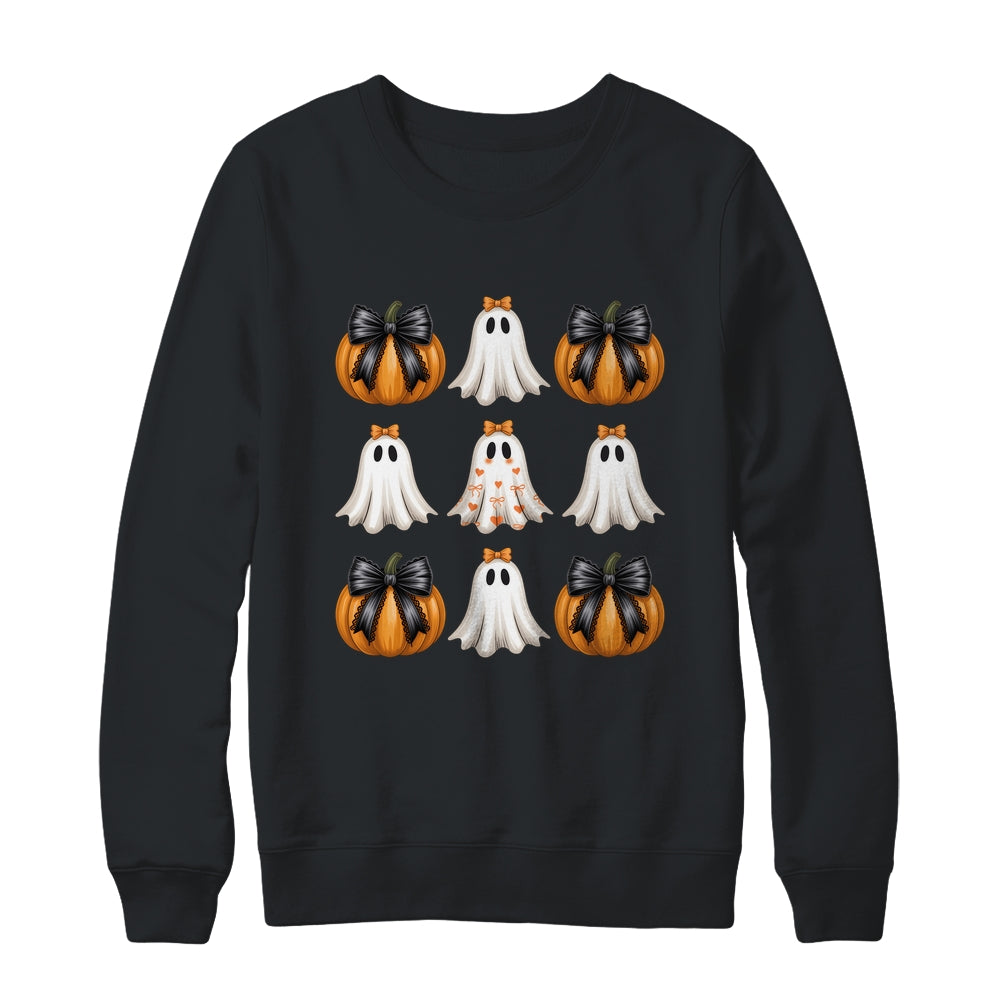 Halloween Coquette Bow Pumpkin Ghost Spooky Boo Women Girl Shirt & Sweatshirt | teecentury