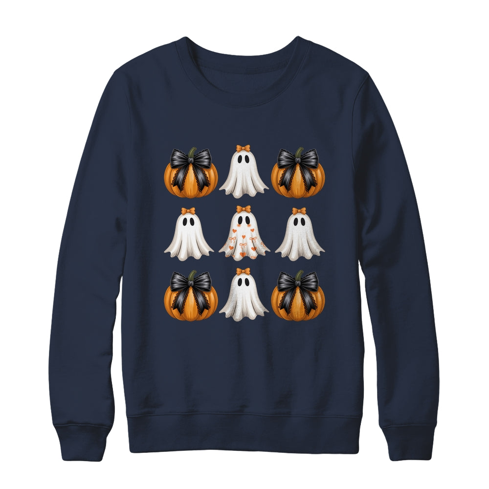 Halloween Coquette Bow Pumpkin Ghost Spooky Boo Women Girl Shirt & Sweatshirt | teecentury