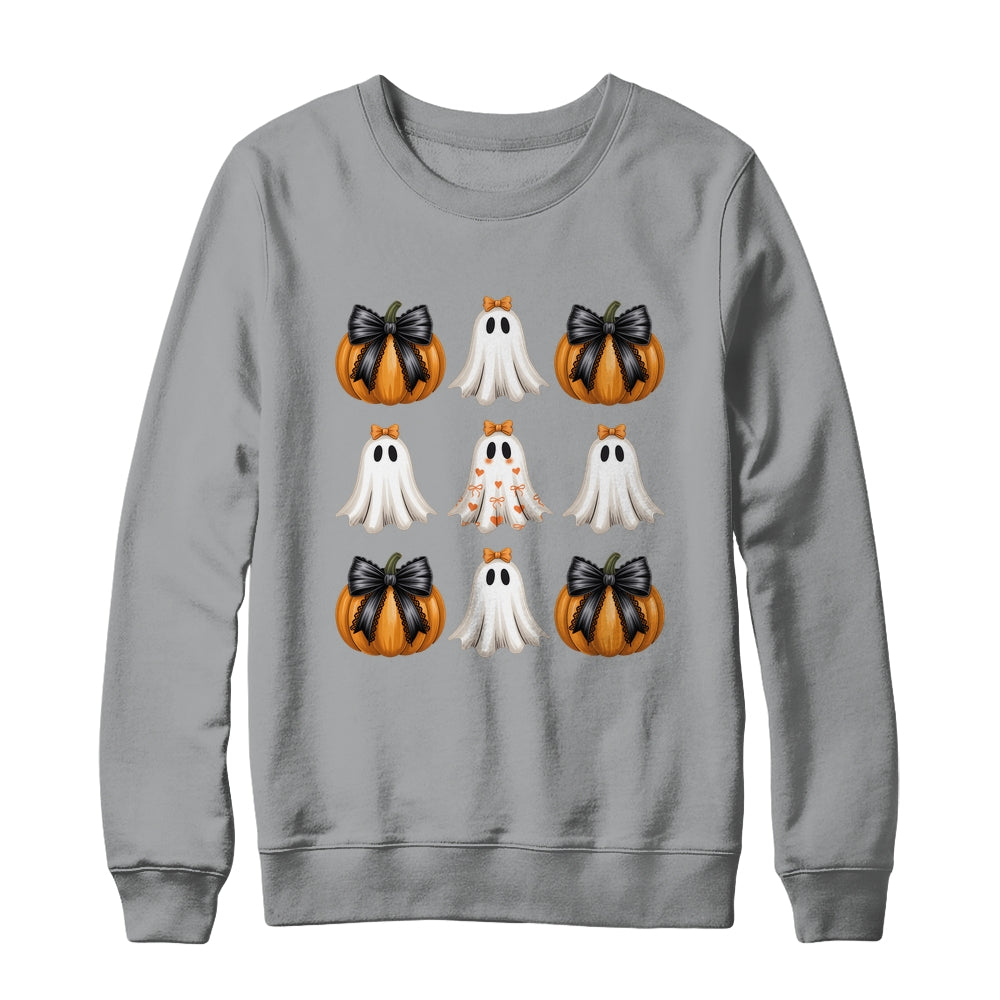 Halloween Coquette Bow Pumpkin Ghost Spooky Boo Women Girl Shirt & Sweatshirt | teecentury