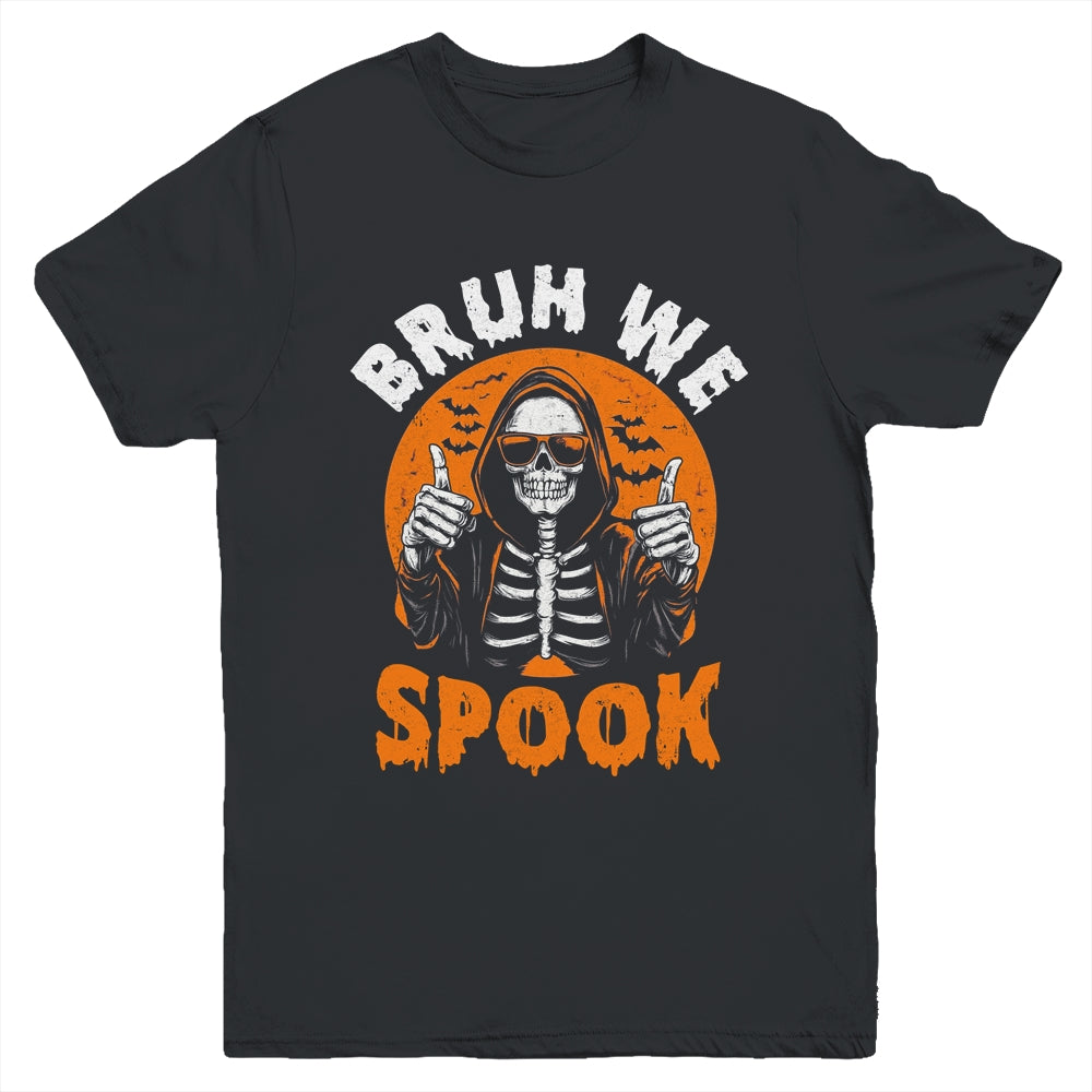 Halloween Costume Boys Girls Skeleton Bruh Halloween Funny Youth Shirt | teecentury