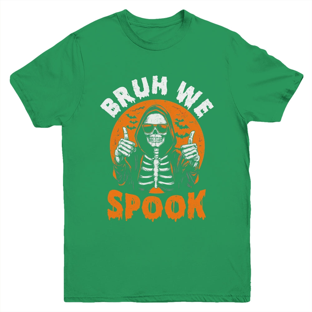 Halloween Costume Boys Girls Skeleton Bruh Halloween Funny Youth Shirt | teecentury