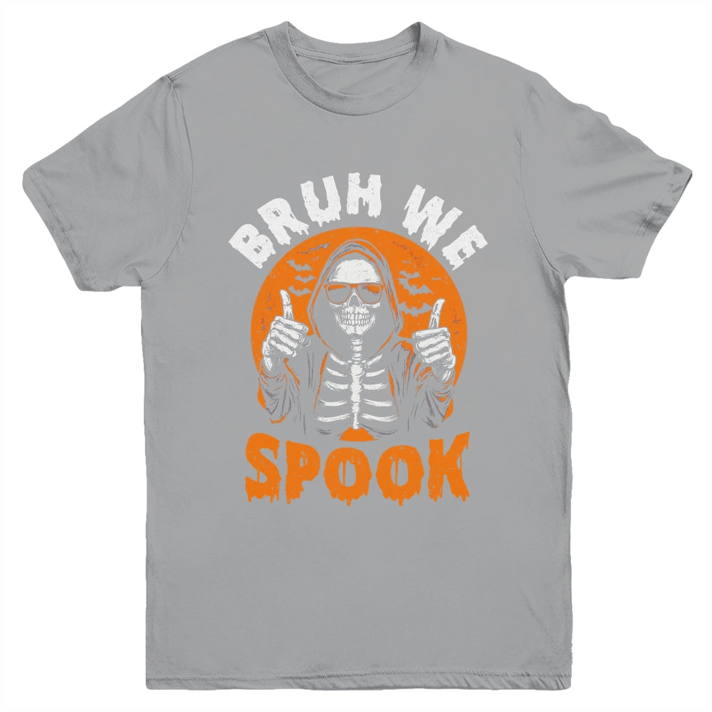 Halloween Costume Boys Girls Skeleton Bruh Halloween Funny Youth Shirt | teecentury
