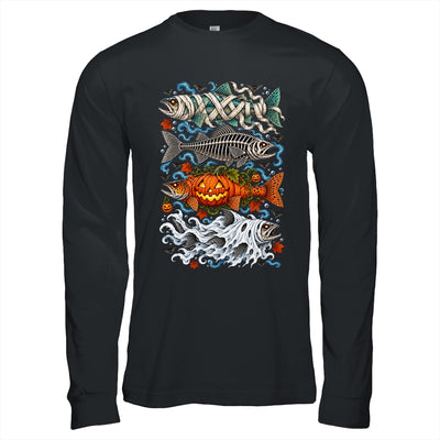 Halloween Fishing Trout Fish Ghost Pumpkin Skeleton Mummy Shirt & Hoodie | teecentury