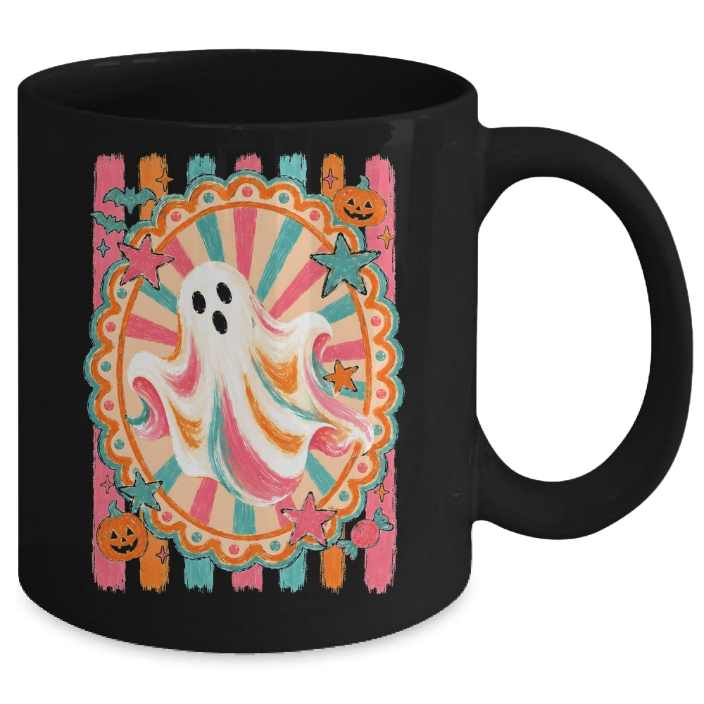 Halloween Ghost Rustic Vintage Stripes Fall Autumn Graphic Mug | teecentury