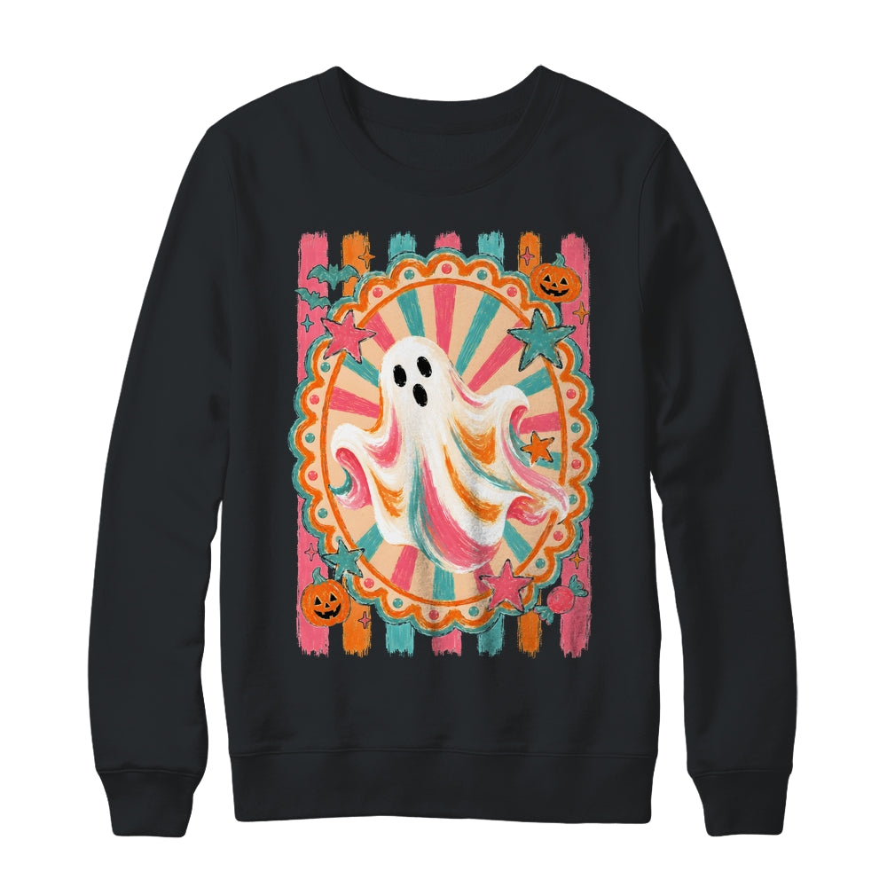 Halloween Ghost Rustic Vintage Stripes Fall Autumn Graphic Shirt & Sweatshirt | teecentury