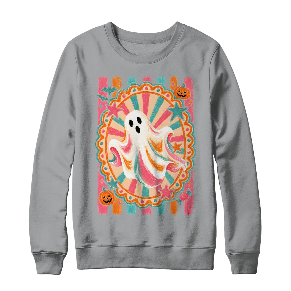 Halloween Ghost Rustic Vintage Stripes Fall Autumn Graphic Shirt & Sweatshirt | teecentury