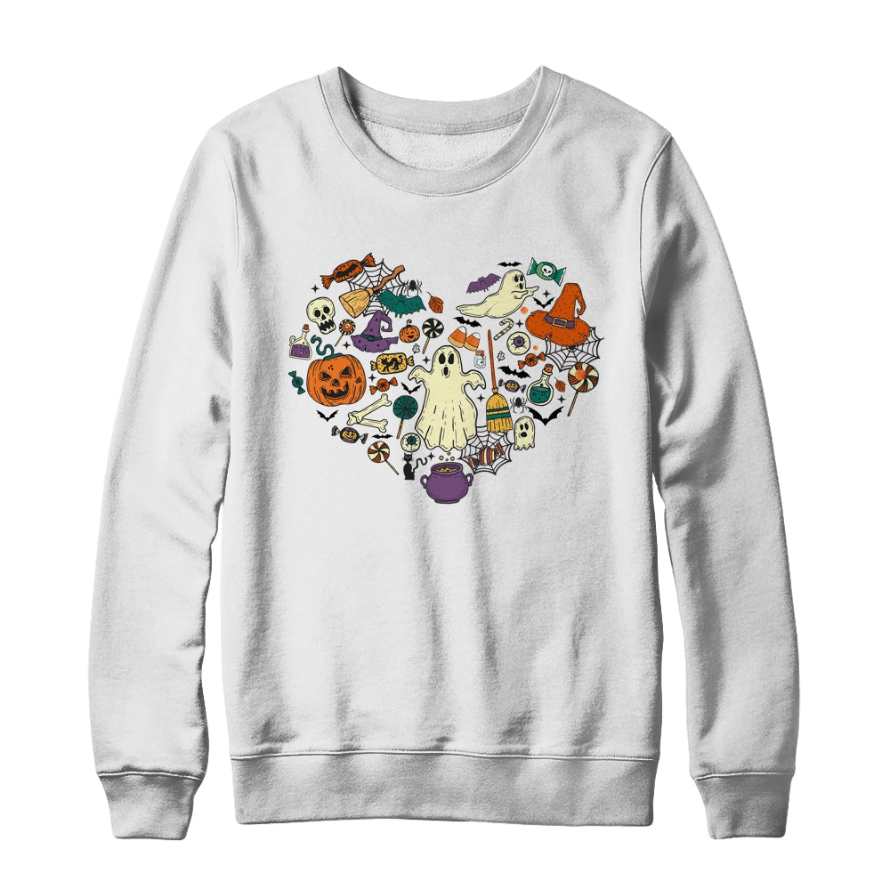 Halloween Heart Women Cute Vintage Graphic Halloween Party Shirt & Sweatshirt | teecentury
