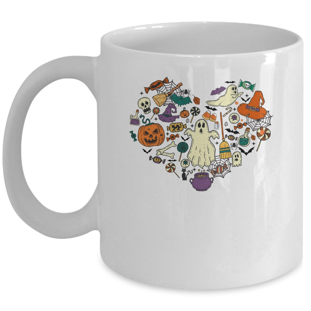 Halloween Heart Women Cute Vintage Graphic Halloween Party Mug | teecentury