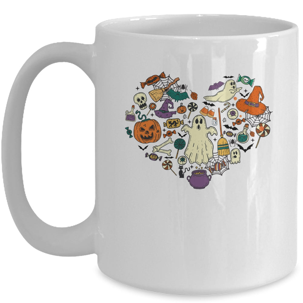 Halloween Heart Women Cute Vintage Graphic Halloween Party Mug | teecentury
