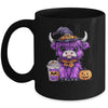 Halloween Highland Cow Cute Cow Witch Spooky Season Design Mug | teecentury