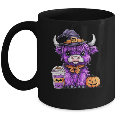 Halloween Highland Cow Cute Cow Witch Spooky Season Design Mug | teecentury