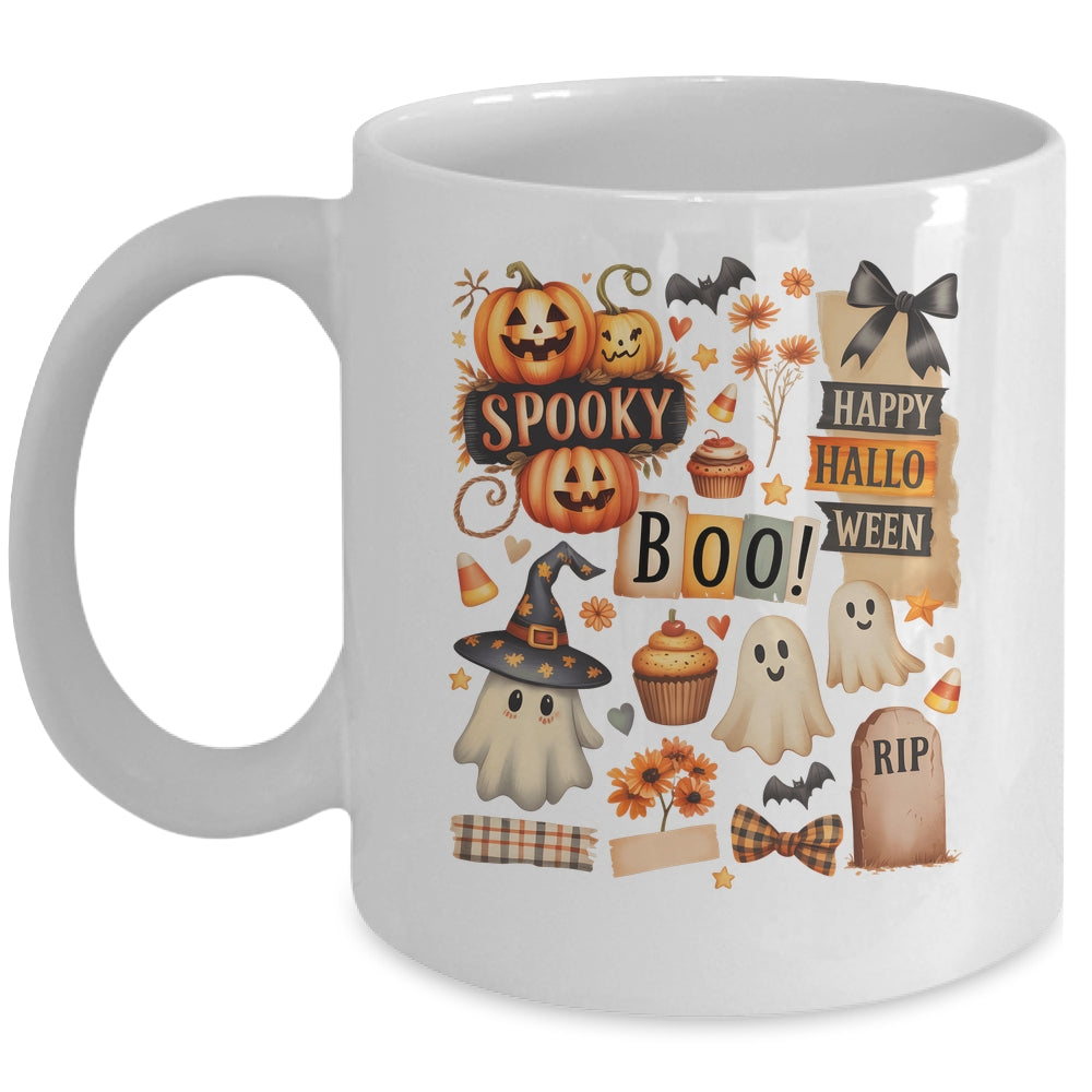 Halloween Pumpkin Boho Floral Fall Autumn Spooky Season Mug | teecentury