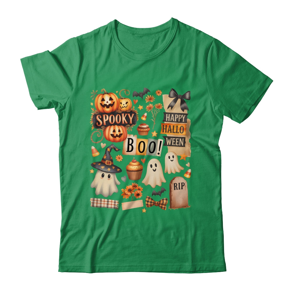 Halloween Pumpkin Boho Floral Fall Autumn Spooky Season Shirt & Sweatshirt | teecentury