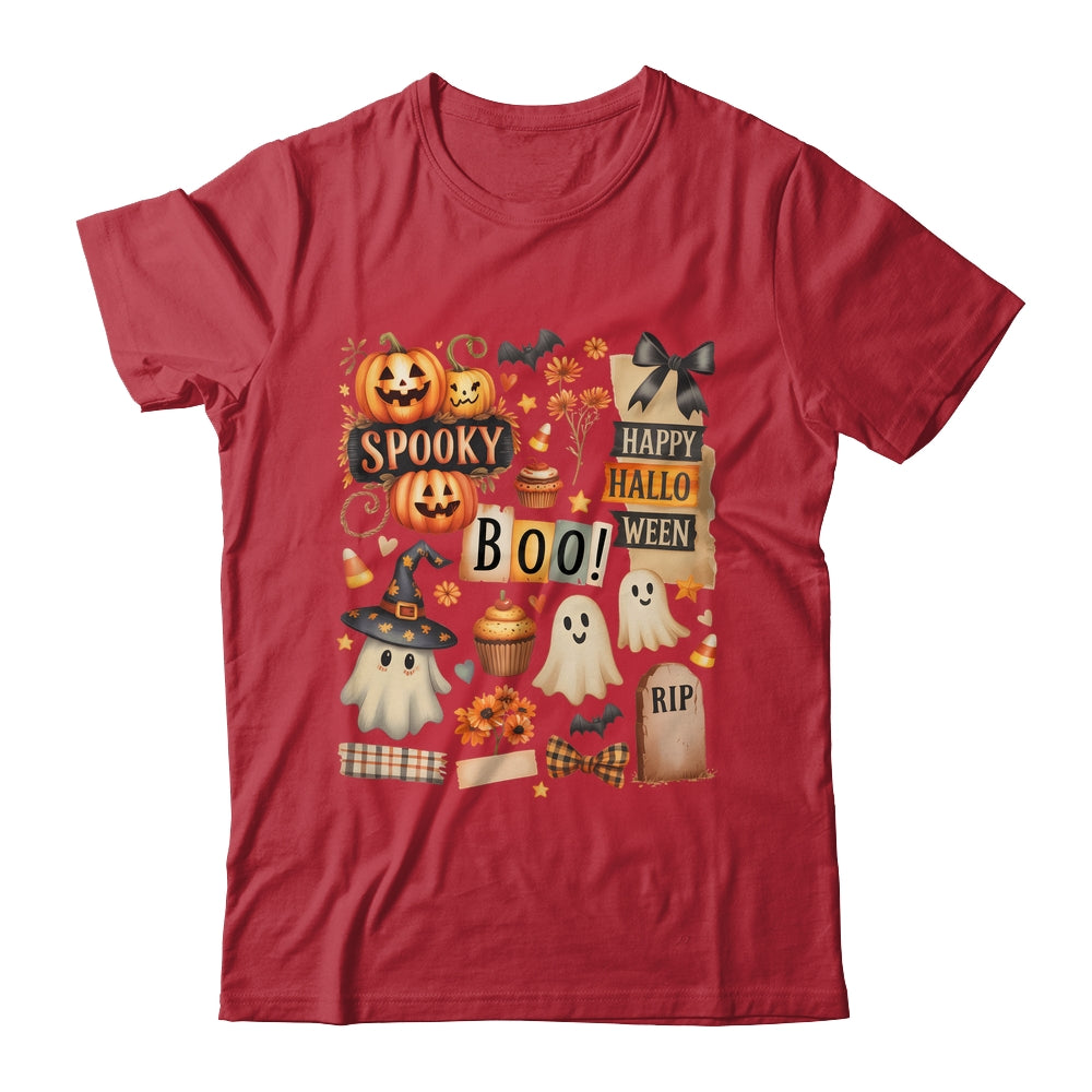 Halloween Pumpkin Boho Floral Fall Autumn Spooky Season Shirt & Sweatshirt | teecentury