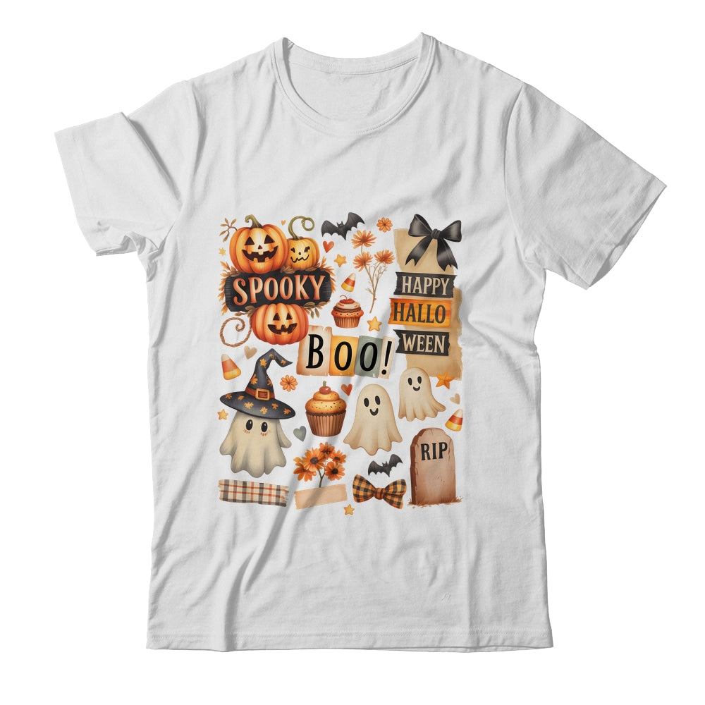 Halloween Pumpkin Boho Floral Fall Autumn Spooky Season Shirt & Sweatshirt | teecentury
