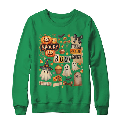 Halloween Pumpkin Boho Floral Fall Autumn Spooky Season Shirt & Sweatshirt | teecentury