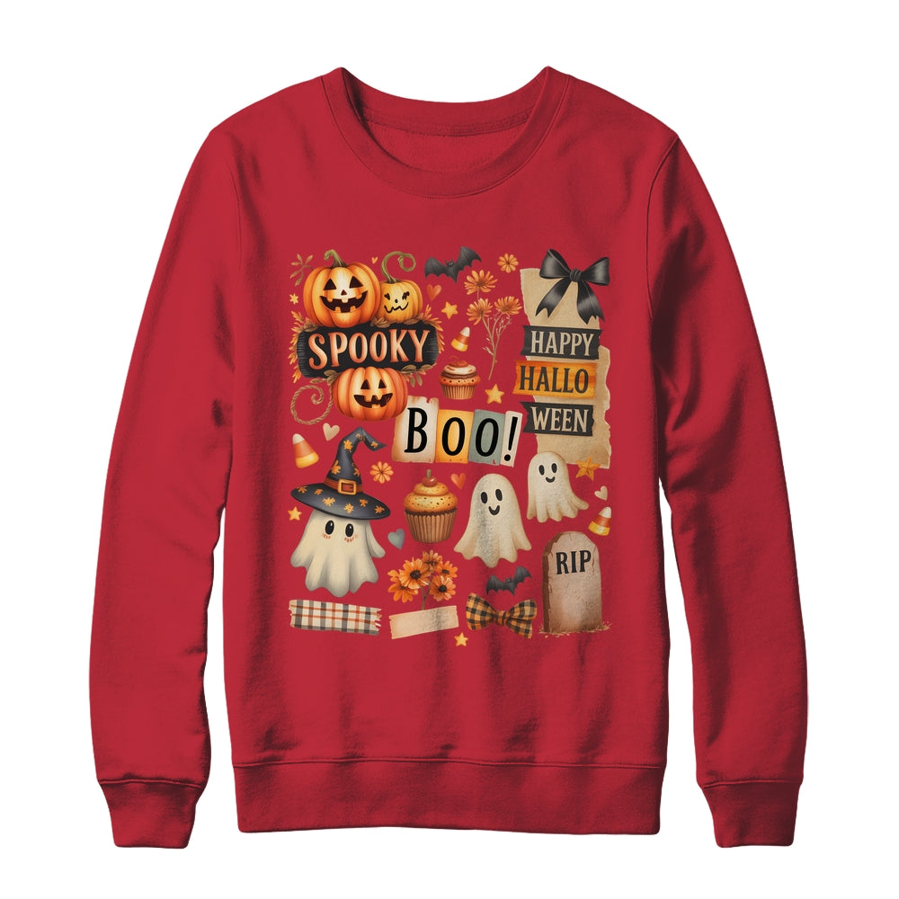 Halloween Pumpkin Boho Floral Fall Autumn Spooky Season Shirt & Sweatshirt | teecentury