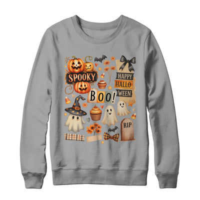 Halloween Pumpkin Boho Floral Fall Autumn Spooky Season Shirt & Sweatshirt | teecentury