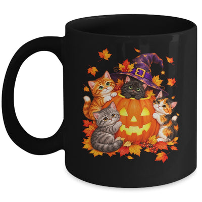 Halloween Pumpkin Cats Witch Hat Cute Kittens Graphic Mug | teecentury