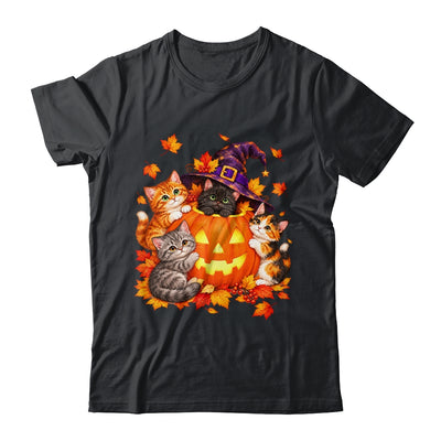 Halloween Pumpkin Cats Witch Hat Cute Kittens Graphic Shirt & Sweatshirt | teecentury