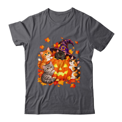 Halloween Pumpkin Cats Witch Hat Cute Kittens Graphic Shirt & Sweatshirt | teecentury