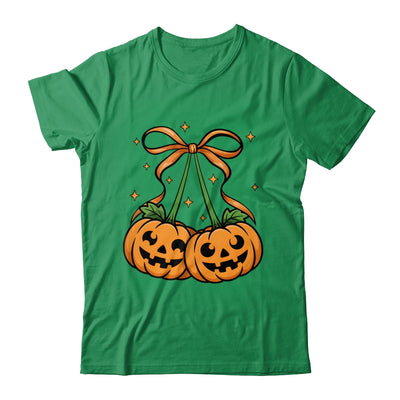Halloween Pumpkin Cherries Fall Autumn Girly Coquette Bow Shirt & Sweatshirt | teecentury