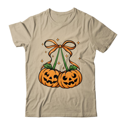 Halloween Pumpkin Cherries Fall Autumn Girly Coquette Bow Shirt & Sweatshirt | teecentury