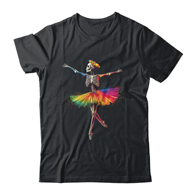 Halloween Skeleton Dancing Rainbow Ballerina Girls Women Shirt & Hoodie | teecentury