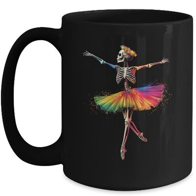 Halloween Skeleton Dancing Rainbow Ballerina Girls Women Mug | teecentury