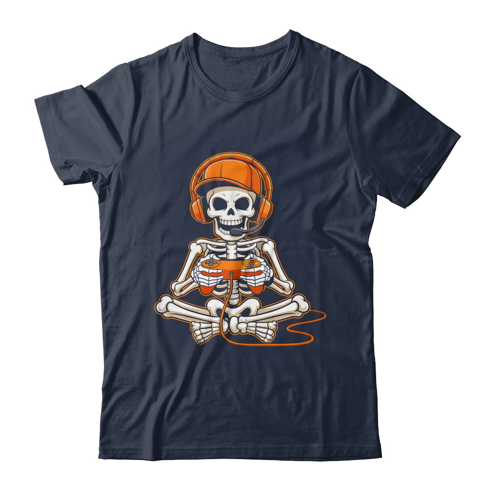Halloween Skeleton Gamer Video Gaming Boys Men Kids Teens Shirt & Hoodie | teecentury
