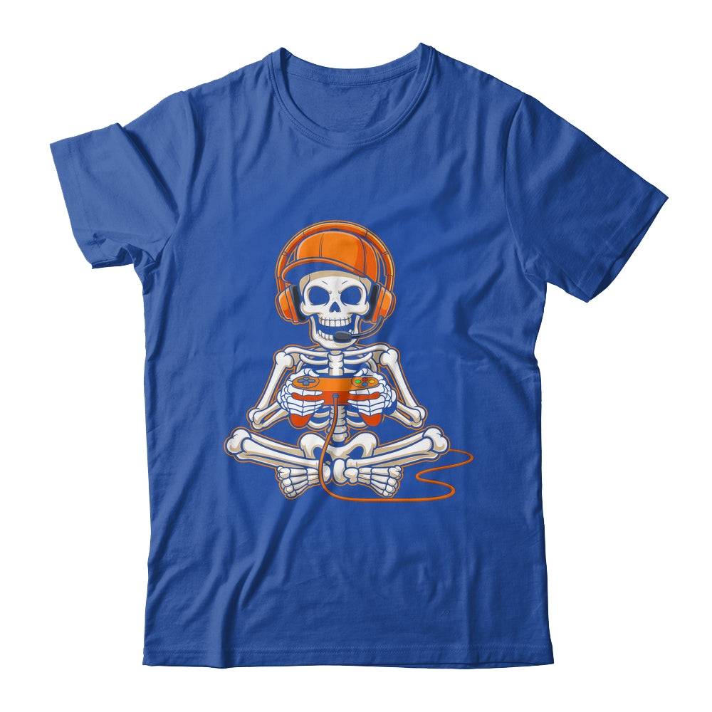 Halloween Skeleton Gamer Video Gaming Boys Men Kids Teens Shirt & Hoodie | teecentury