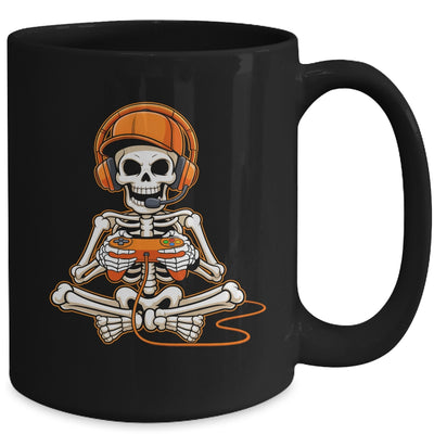 Halloween Skeleton Gamer Video Gaming Boys Men Kids Teens Mug | teecentury