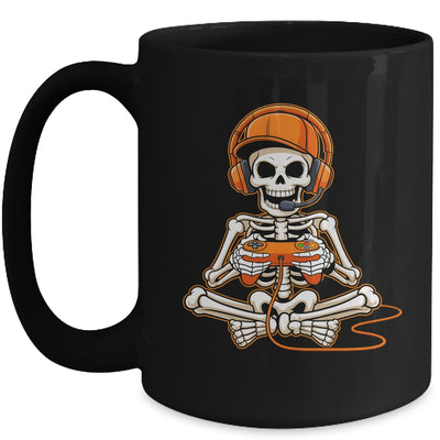 Halloween Skeleton Gamer Video Gaming Boys Men Kids Teens Mug | teecentury